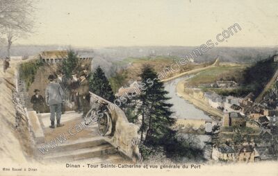 Carte postale ancienne Tour Sainte-Catherine et vue générale du Port — Dinan (Côtes-d'Armor)