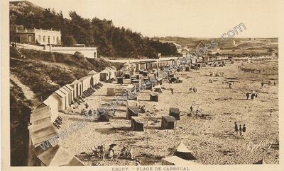 Carte postale ancienne Plage de Carroual — Erquy (Côtes-d'Armor)