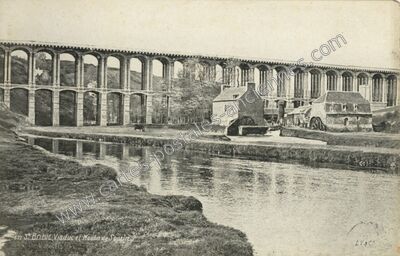 Carte postale ancienne Viaduc et Moulin de Sonzin — Saint-Brieuc (Côtes-d'Armor)