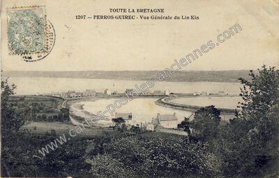 Carte postale ancienne Vue Générale du Lin Kin — Perros-Guirec (Côtes-d'Armor)