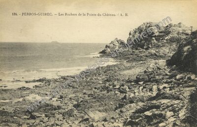 Carte postale ancienne Les Rochers de la Pointe du Château — Perros-Guirec (Côtes-d'Armor)