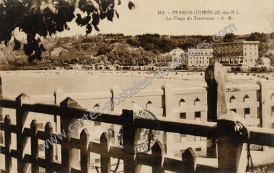 Carte postale ancienne La Plage de Trestraou — Perros-Guirec (Côtes-d'Armor)