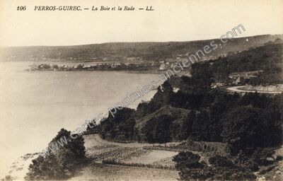 Carte postale ancienne La Baie et la Rade — Perros-Guirec (Côtes-d'Armor)