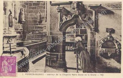 Carte postale ancienne Intérieur de la Chapelle Notre Dame de la Clarté — Perros-Guirec (Côtes-d'Armor)