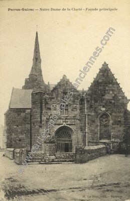 Carte postale ancienne Notre-Dame de la Clarté - Façade principale — Perros-Guirec (Côtes-d'Armor)