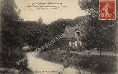 Carte postale ancienne Les Forges de Salles — Perret (Côtes-d'Armor)