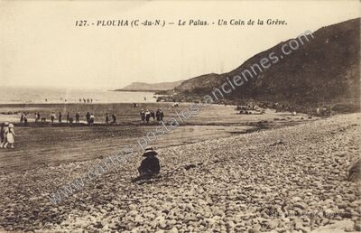 Carte postale ancienne Le Palus. - Un Coin de la Grève — Plouha (Côtes-d'Armor)