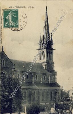 Carte postale ancienne L'Église — Pommeret (Côtes-d'Armor)