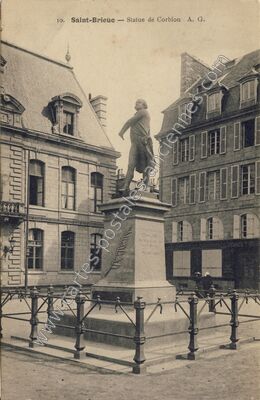Carte postale ancienne Statue de Corbion — Saint-Brieuc (Côtes-d'Armor)