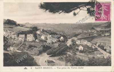 Carte postale ancienne Vue prise du Tertre Aubé — Saint-Brieuc (Côtes-d'Armor)