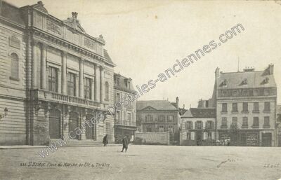 Carte postale ancienne Place du Marché au Blé, Théâtre — Saint-Brieuc (Côtes-d'Armor)