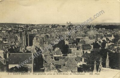 Carte postale ancienne Vue générale prise de Notre-Dame de l'Espérance — Saint-Brieuc (Côtes-d'Armor)