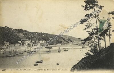 Carte postale ancienne L'Entrée du Port prise de Cesson — Saint-Brieuc (Côtes-d'Armor)