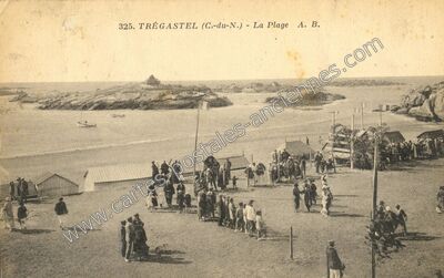 Carte postale ancienne La Plage — Trégastel (Côtes-d'Armor)