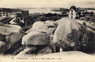 Carte postale ancienne Vue vers la Plage Sainte-Anne — Trégastel (Côtes-d'Armor)