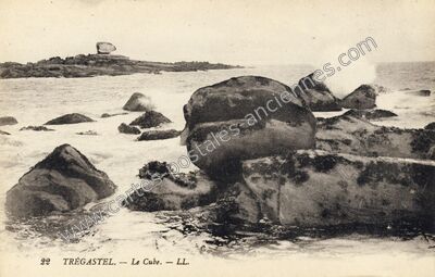 Carte postale ancienne Le Cube — Trégastel (Côtes-d'Armor)