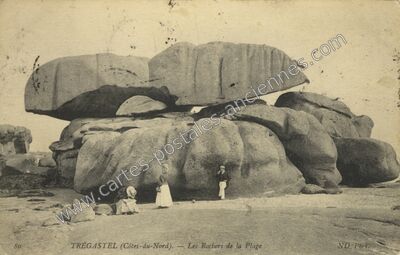 Carte postale ancienne Les Rochers de la Plage — Trégastel (Côtes-d'Armor)