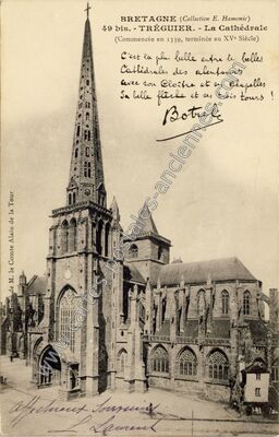 Carte postale ancienne La Cathédrale — Tréguier (Côtes-d'Armor)