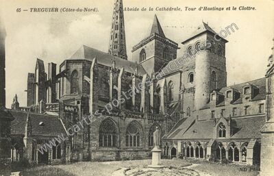 Carte postale ancienne Abside de la Cathédrale, Tour d'Hastings et le Clottre — Tréguier (Côtes-d'Armor)