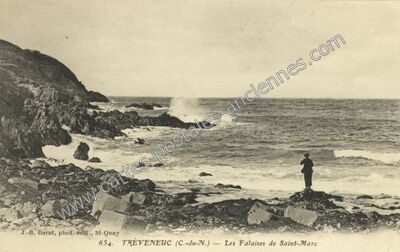 Carte postale ancienne Les Falaises de Saint-Marc — Tréveneuc (Côtes-d'Armor)