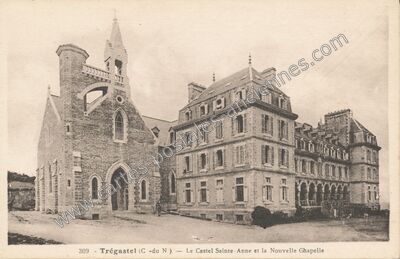 Carte postale ancienne Le Castel Sainte-Anne et la Nouvelle Chapelle — Trégastel (Côtes-d'Armor)