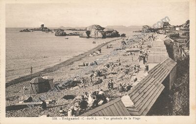 Carte postale ancienne Vue générale de la Plage — Trégastel (Côtes-d'Armor)