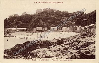 Carte postale ancienne Plage de l'Anse aux Moines — Saint-Brieuc (Côtes-d'Armor)
