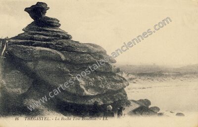 Carte postale ancienne La Roche Tire-Bouchon — Trégastel (Côtes-d'Armor)
