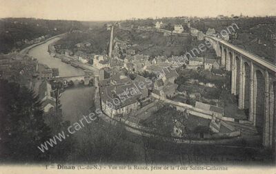 Carte postale ancienne Vue sur la Rance, prise de la Tour Sainte-Catherine — Dinan (Côtes-d'Armor)