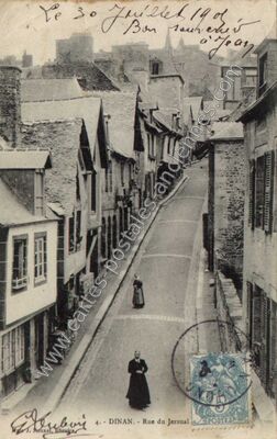 Carte postale ancienne Rue du Jerzual — Dinan (Côtes-d'Armor)