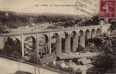 Carte postale ancienne Le Viaduc et la Coulée de la Rance — Dinan (Côtes-d'Armor)