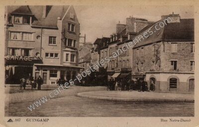 Carte postale ancienne Rue Notre-Dame — Guingamp (Côtes-d'Armor)