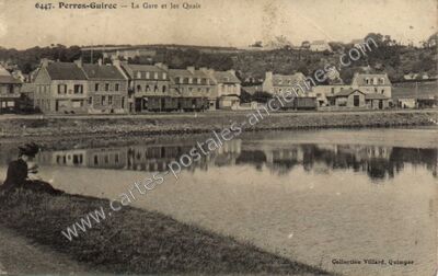 Carte postale ancienne La Gare et les Quais — Perros-Guirec (Côtes-d'Armor)