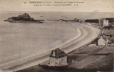 Carte postale ancienne Panorama de la Plage de Tresmeur — Trébeurden (Côtes-d'Armor)