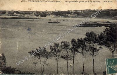 Carte postale ancienne Vue générale, prise de l'Ile Milliau — Trébeurden (Côtes-d'Armor)