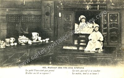 Carte postale ancienne Lits Clos Bretons — Non Localisée (Côtes-d'Armor)