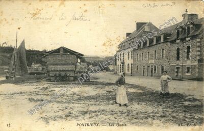 Carte postale ancienne Les Quais — Pontrieux (Côtes-d'Armor)
