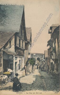 Carte postale ancienne La Rue de Jerzual — Dinan (Côtes-d'Armor)