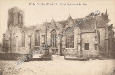 Carte postale ancienne Eglise Saint-Jean-du-Baly — Lannion (Côtes-d'Armor)