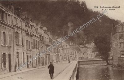 Carte postale ancienne Le Quai Vaveix — Aubusson (Creuse)