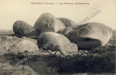 Carte postale ancienne Les Pierres Jaumâthres — Boussac (Creuse)