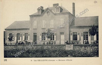 Carte postale ancienne Maison d'École — La Cellette (Creuse)