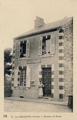 Carte postale ancienne Bureau de Poste — La Cellette (Creuse)