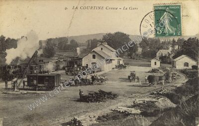Carte postale ancienne La Gare — La Courtine (Creuse)