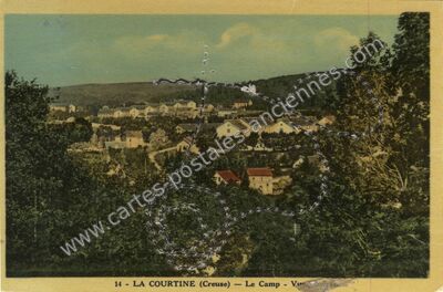 Carte postale ancienne Le Camp - Vu — La Courtine (Creuse)