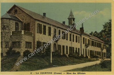 Carte postale ancienne Mess des Officiers — La Courtine (Creuse)