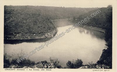 Carte postale ancienne La Creuse côté Ouest — Crozant (Creuse)