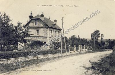 Carte postale ancienne Villa des Roses — Genouillac (Creuse)