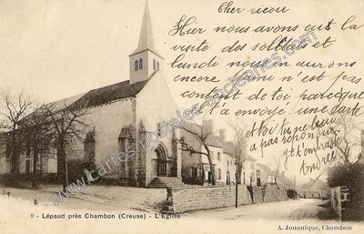 Carte postale ancienne L'Eglise — Lépaud (Creuse)