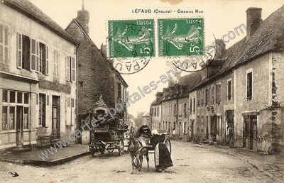 Carte postale ancienne Grande Rue — Lépaud (Creuse)